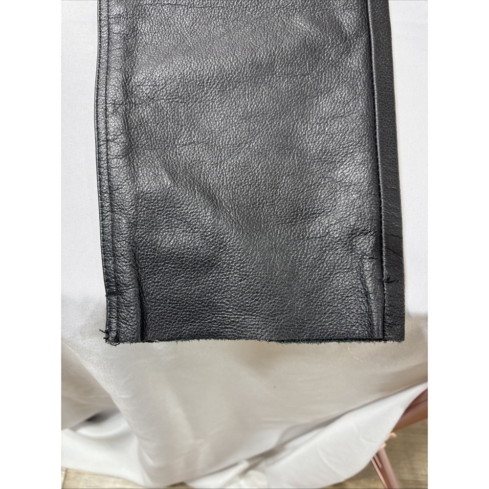 Alpha Cycle Gear Black Leather Motorcycle Pants, Size 32 - Picture 4 of 10